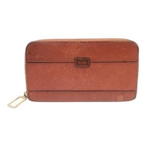 Chloe orange leather long zip wallet